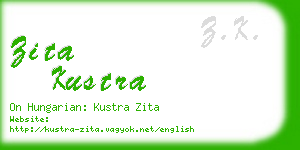 zita kustra business card